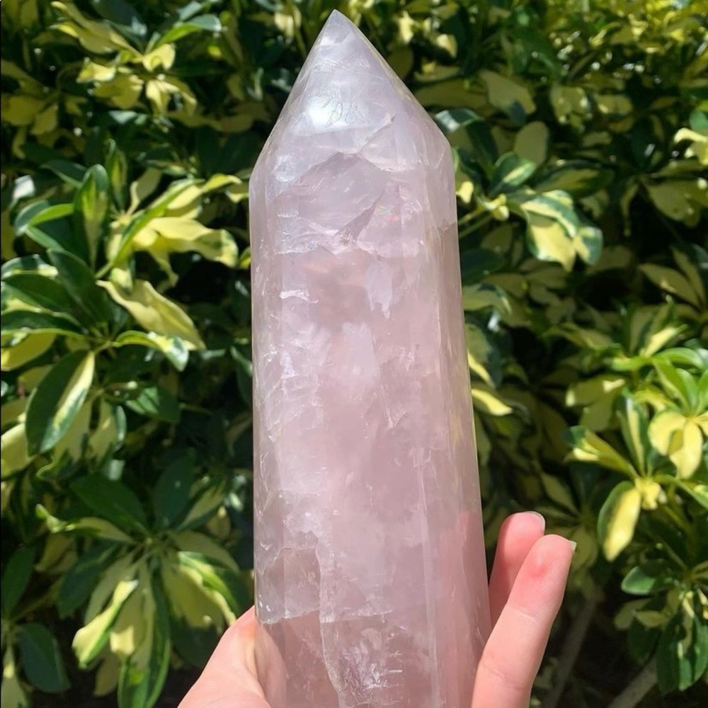 Rose quartz obelisk
